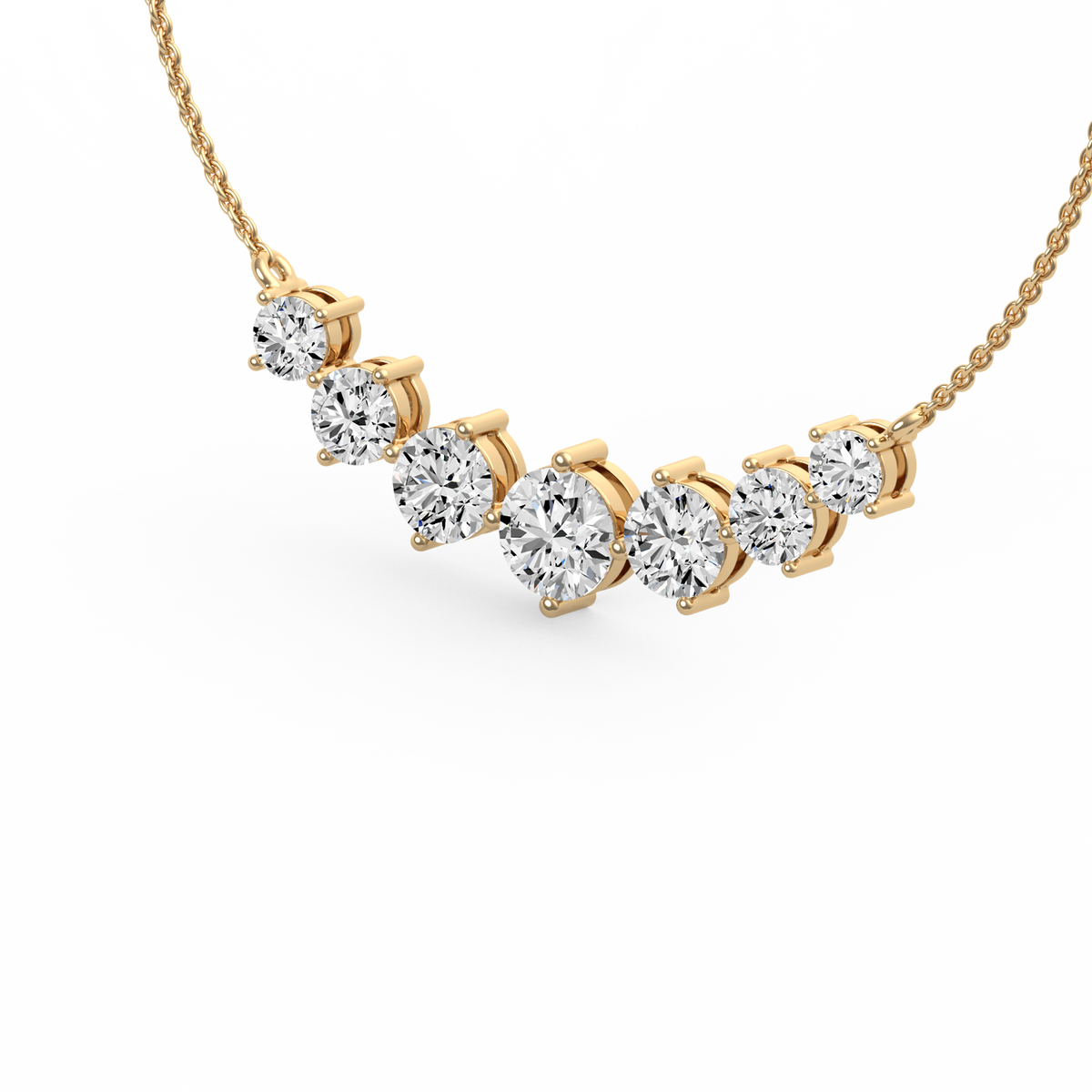 Graduated Round Lab Grown Diamond Necklace Pendent PD-012