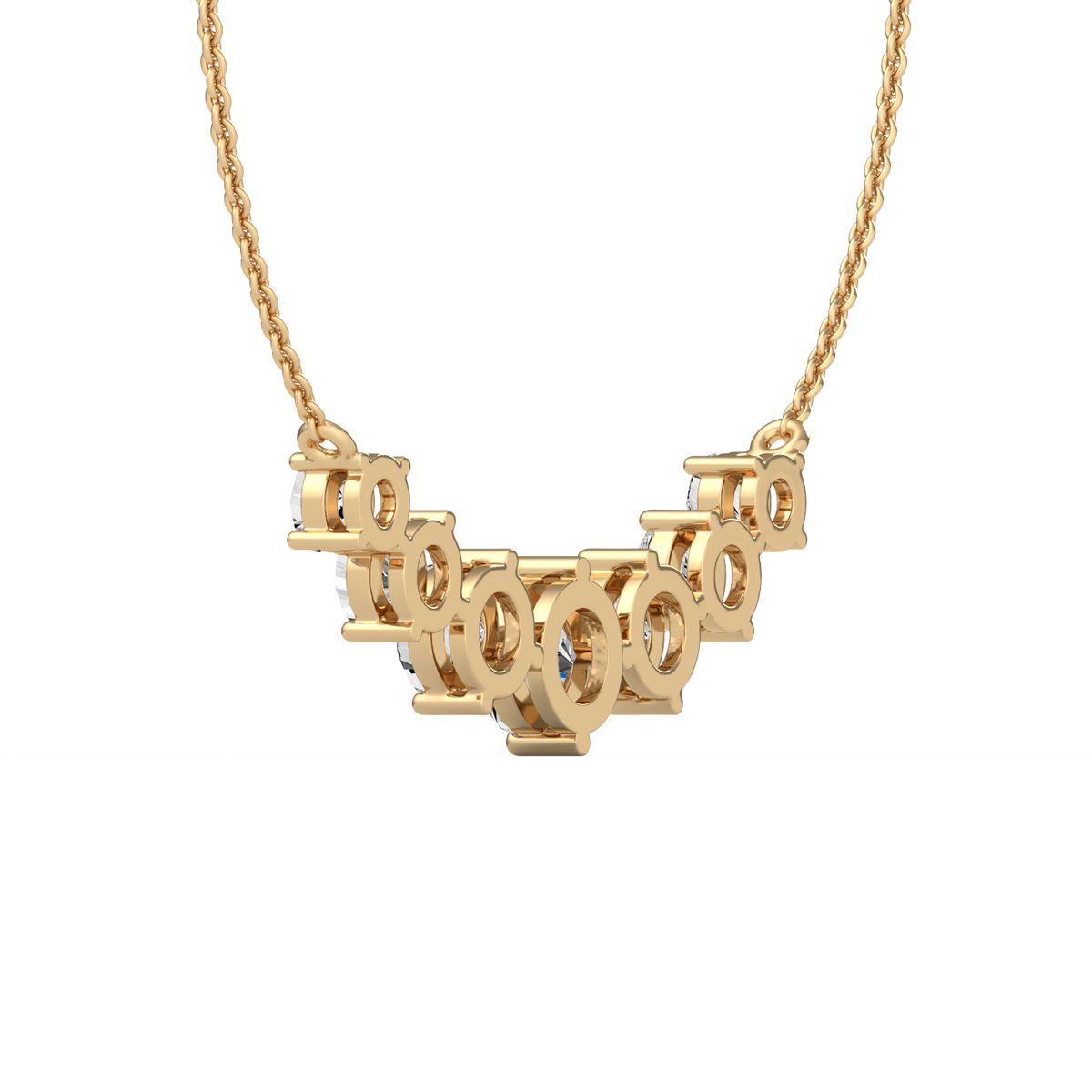 Graduated Round Lab Grown Diamond Necklace Pendent PD-012