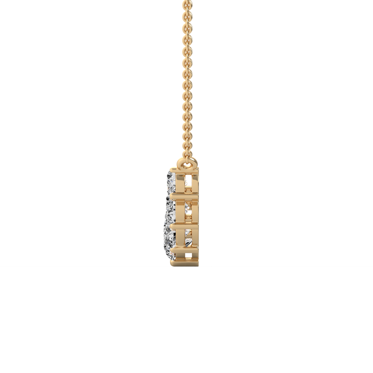 Graduated Round Lab Grown Diamond Necklace Pendent PD-012