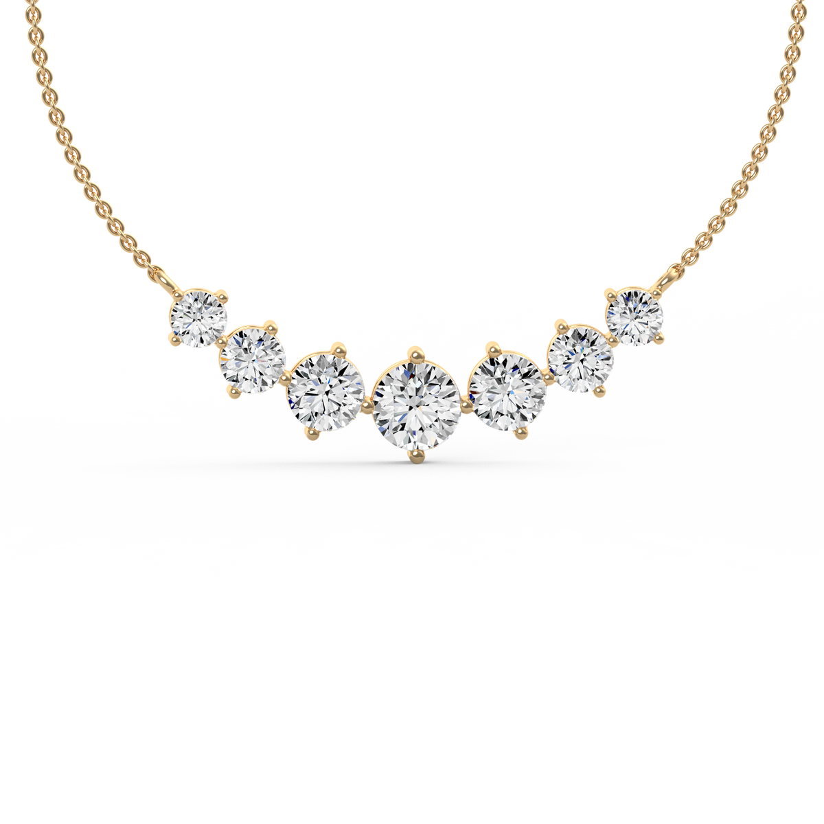 Graduated Round Lab Grown Diamond Necklace Pendent PD-012