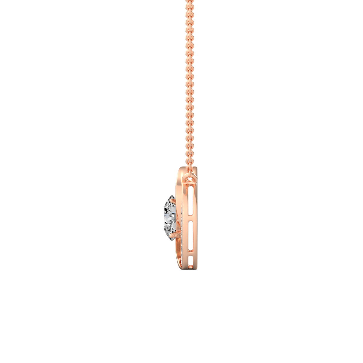 Swirl Halo Lab Grown Diamond Pendant  PD-013