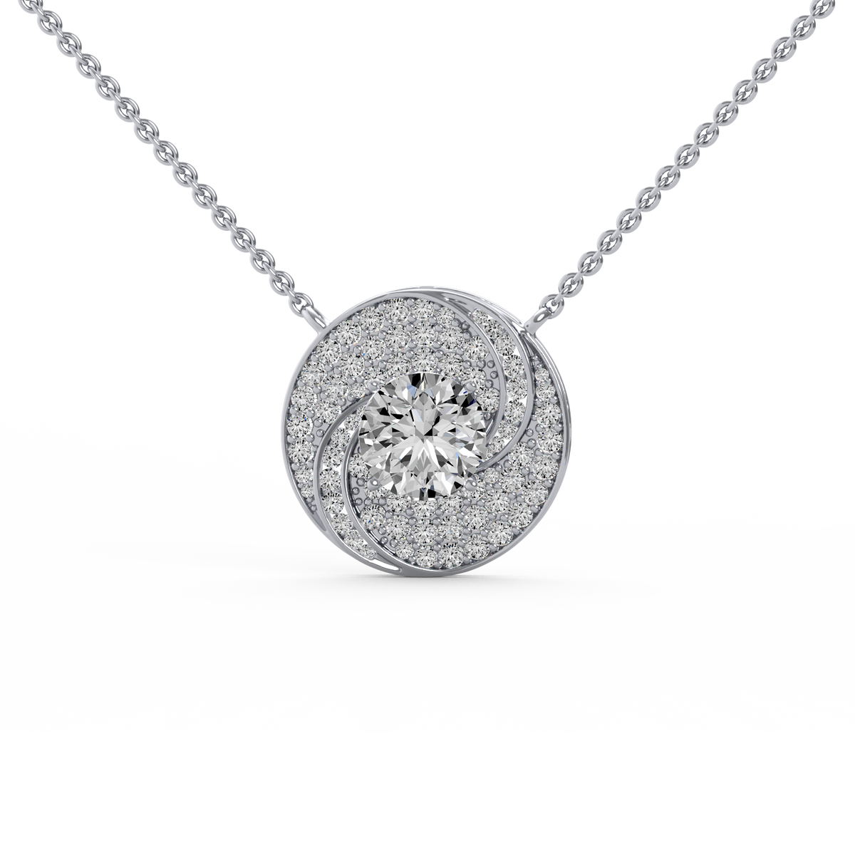 Swirl Halo Lab Grown Diamond Pendant  PD-013