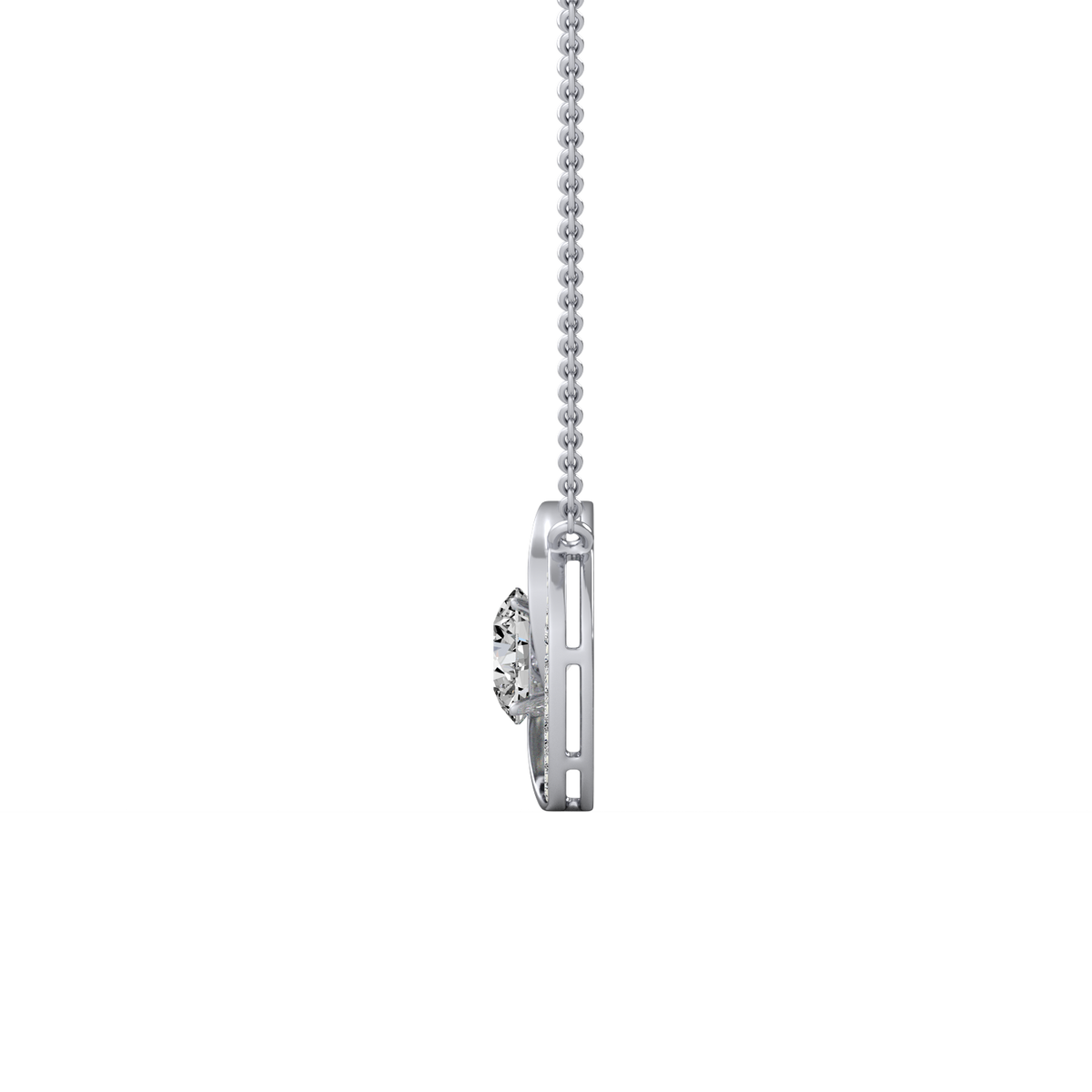 Swirl Halo Lab Grown Diamond Pendant  PD-013