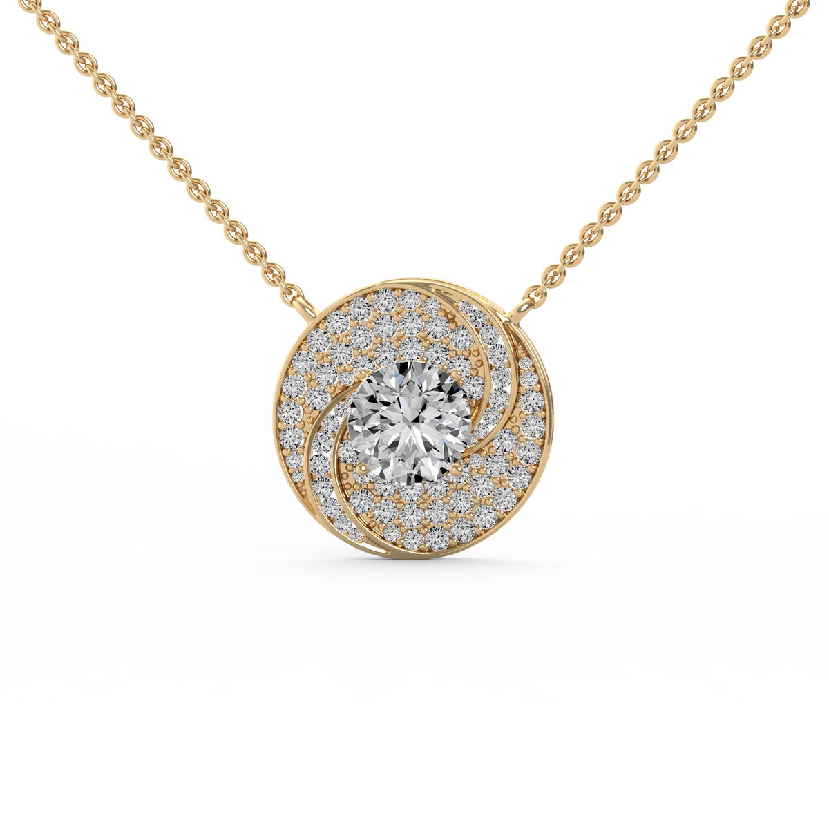Swirl Halo Lab Grown Diamond Pendant  PD-013