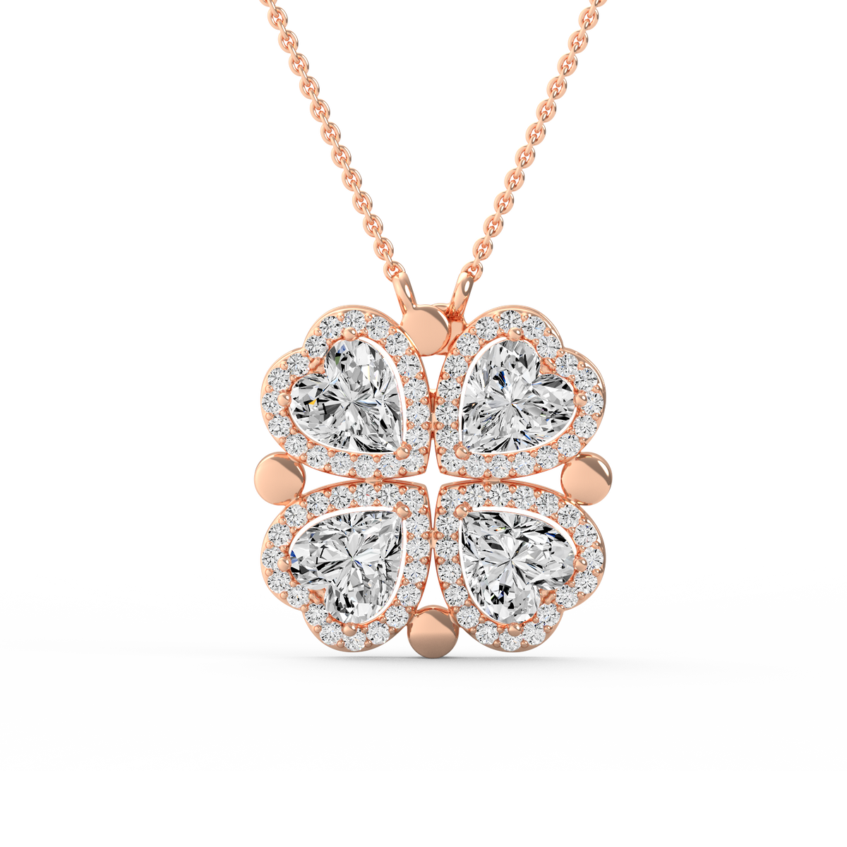 Four Heart Lab Grown Diamond Pendant  PD-014