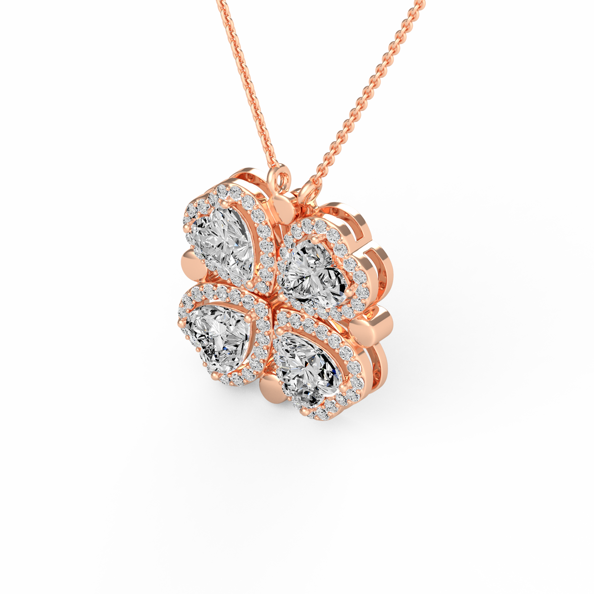 Four Heart Lab Grown Diamond Pendant  PD-014