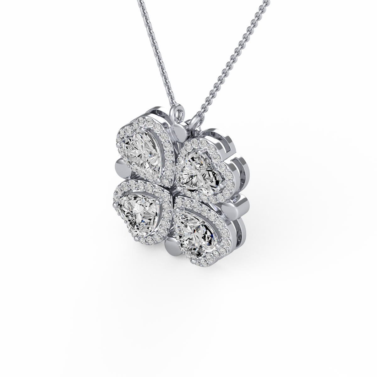 Four Heart Lab Grown Diamond Pendant  PD-014