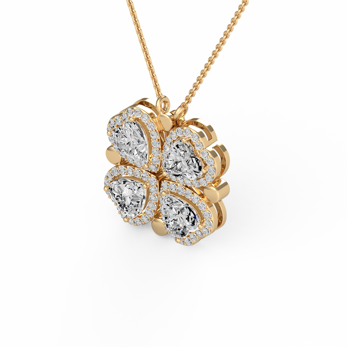 Four Heart Lab Grown Diamond Pendant  PD-014