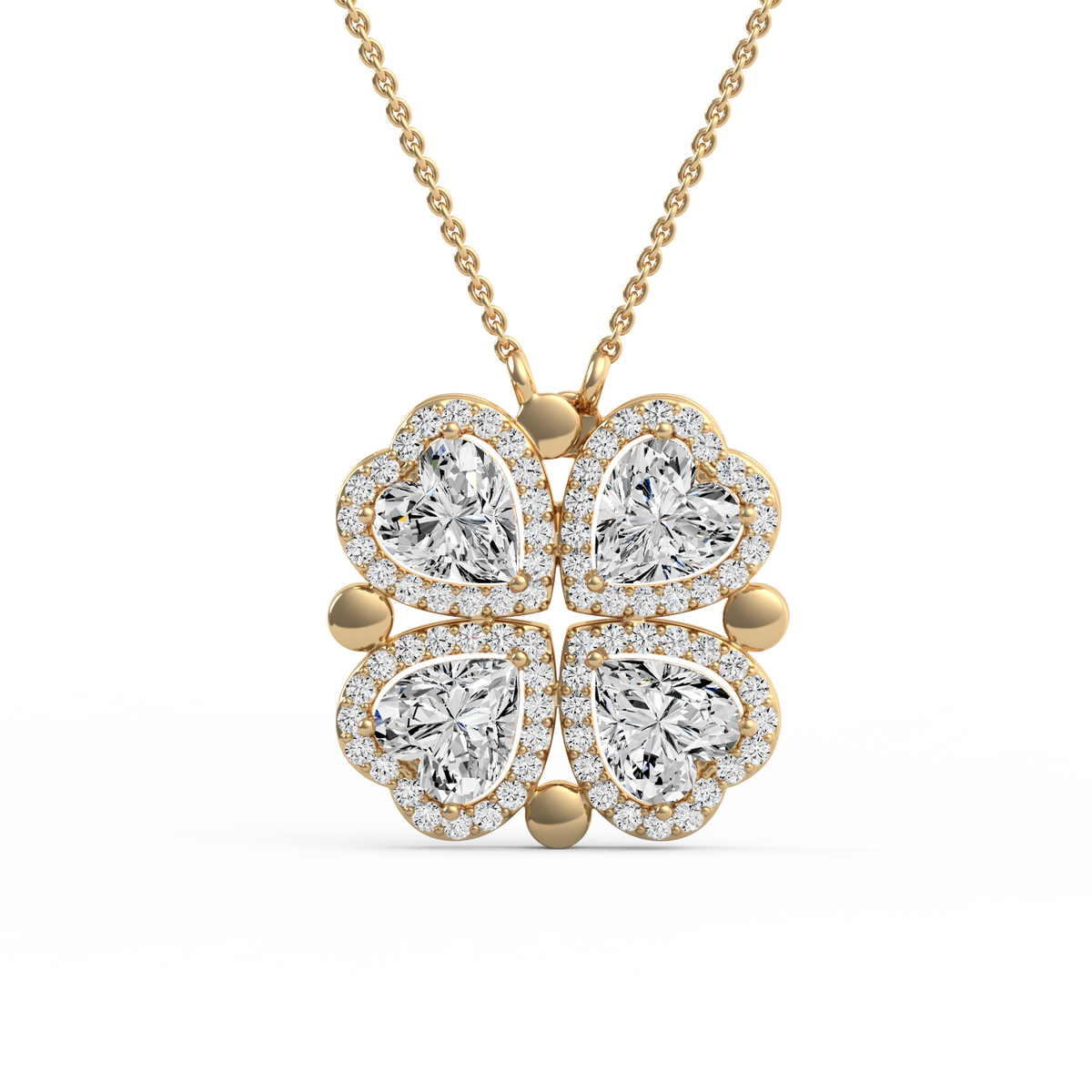 Four Heart Lab Grown Diamond Pendant  PD-014
