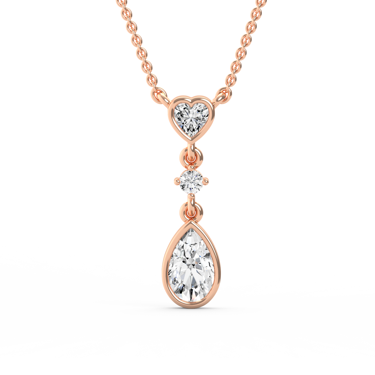 Heart & Pear Lab Grown Diamond Pendant  PD-016
