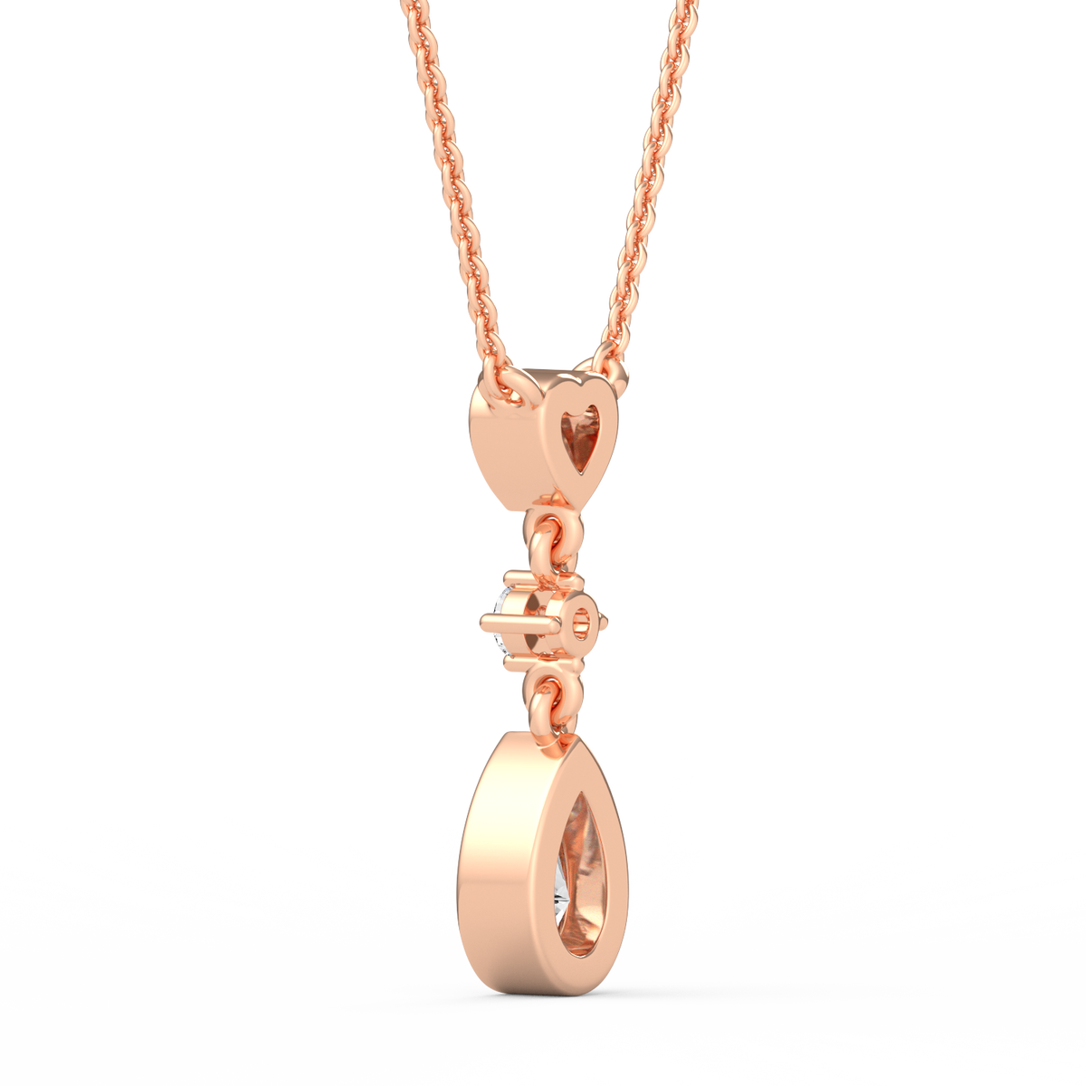 Heart & Pear Lab Grown Diamond Pendant  PD-016
