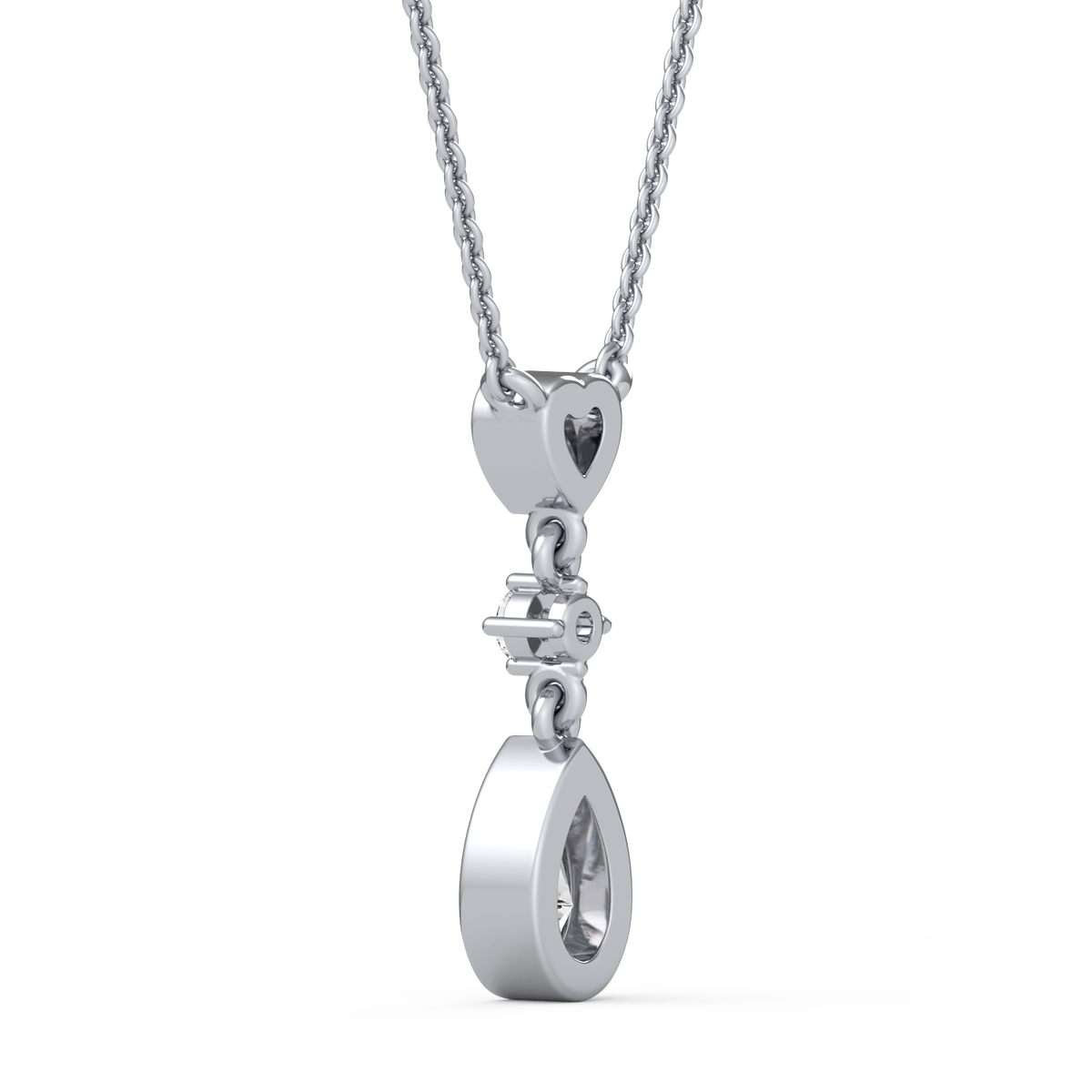 Heart & Pear Lab Grown Diamond Pendant  PD-016