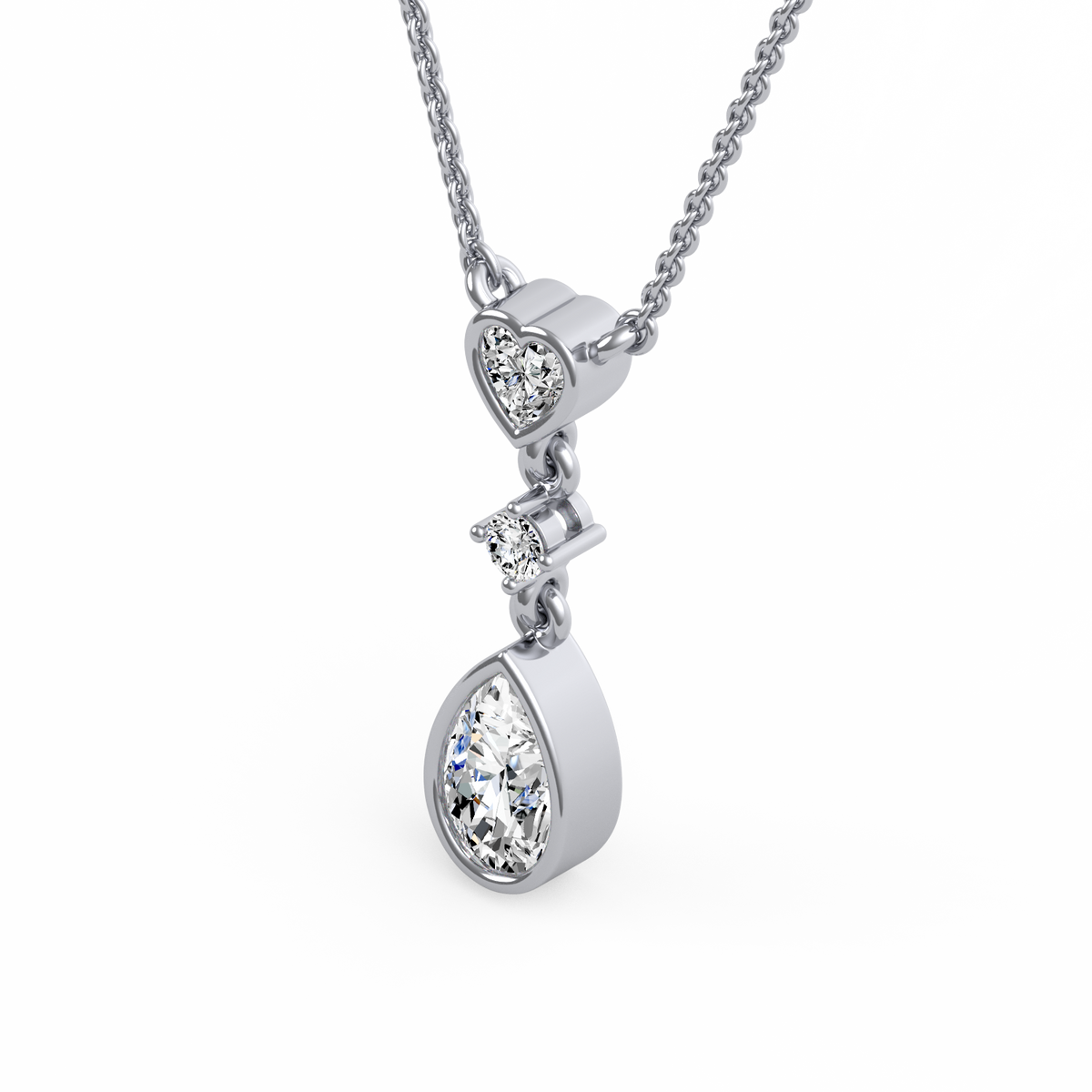 Heart & Pear Lab Grown Diamond Pendant  PD-016