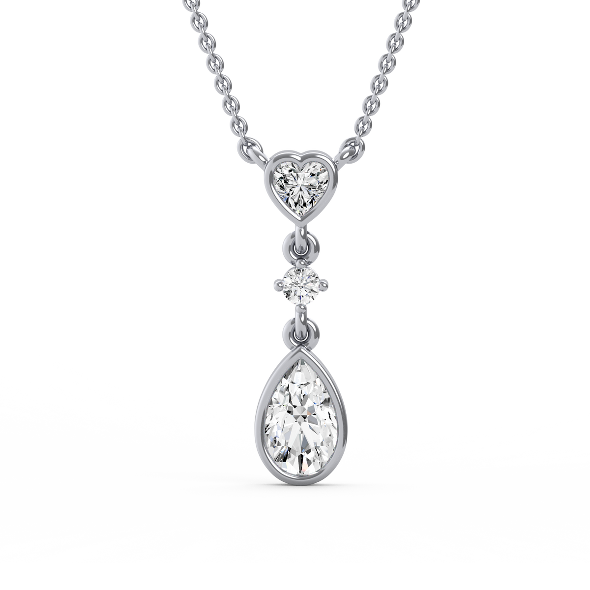 Heart & Pear Lab Grown Diamond Pendant  PD-016
