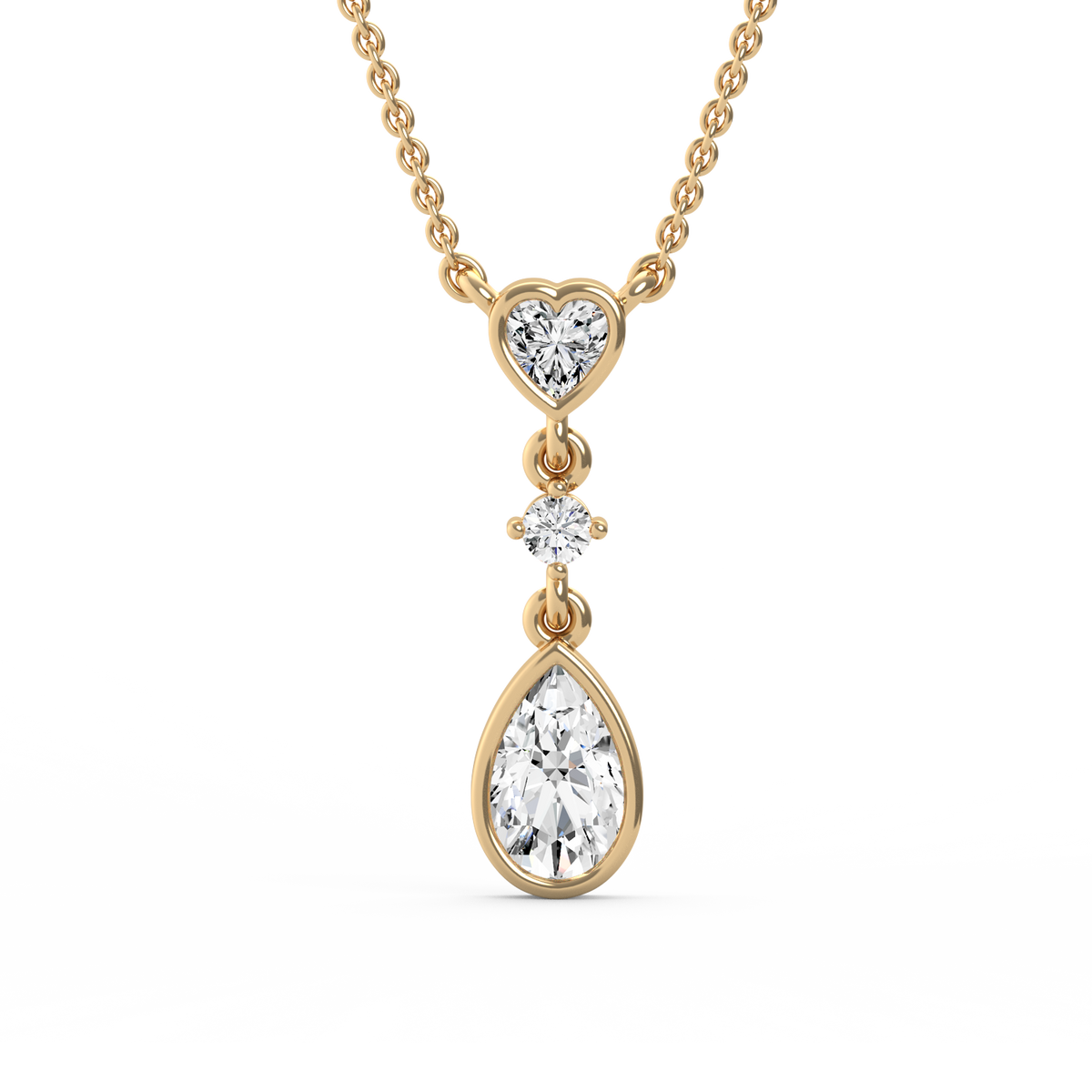 Heart & Pear Lab Grown Diamond Pendant  PD-016