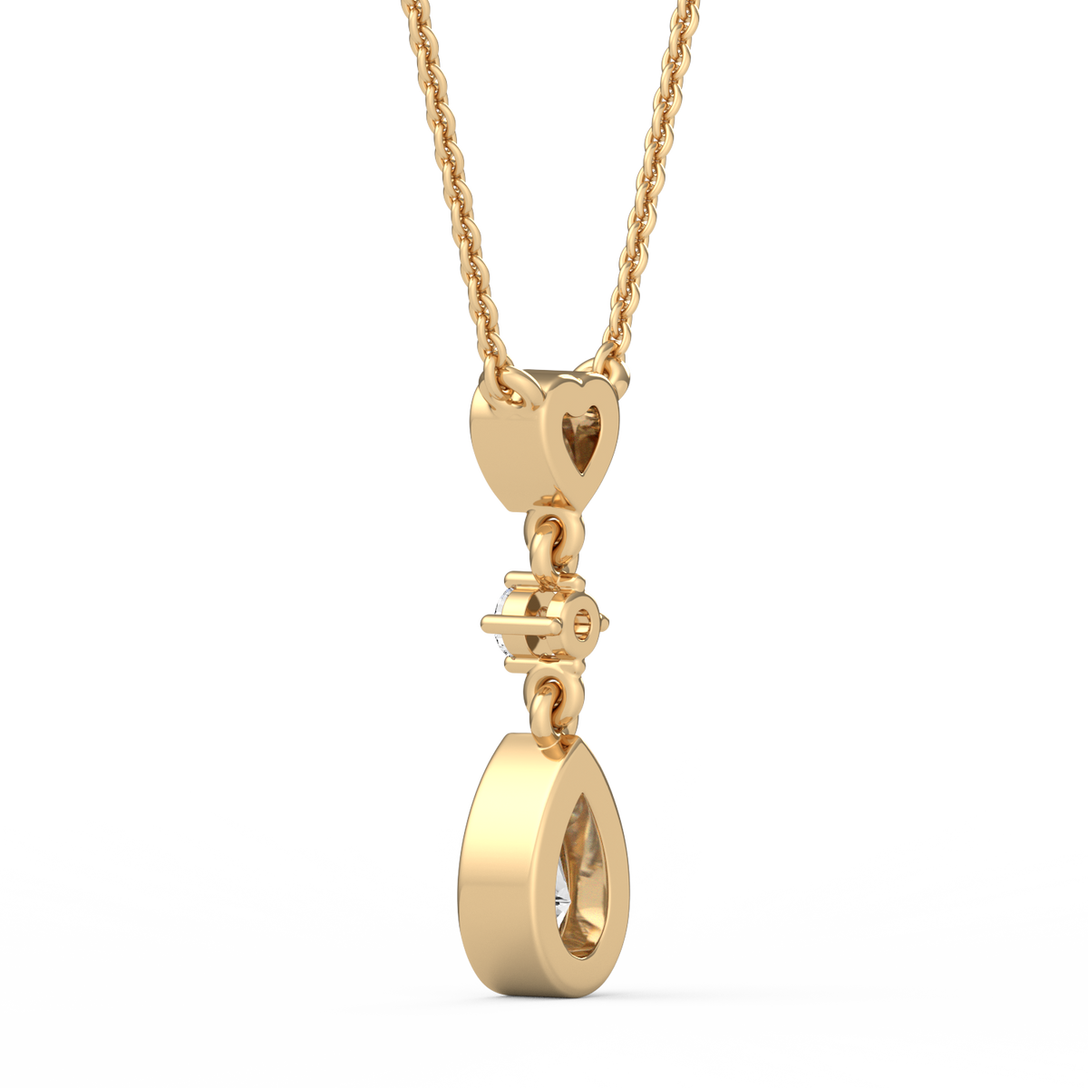 Heart & Pear Lab Grown Diamond Pendant  PD-016