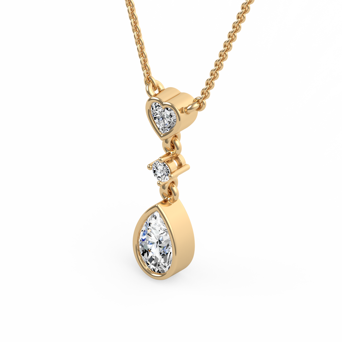 Heart & Pear Lab Grown Diamond Pendant  PD-016