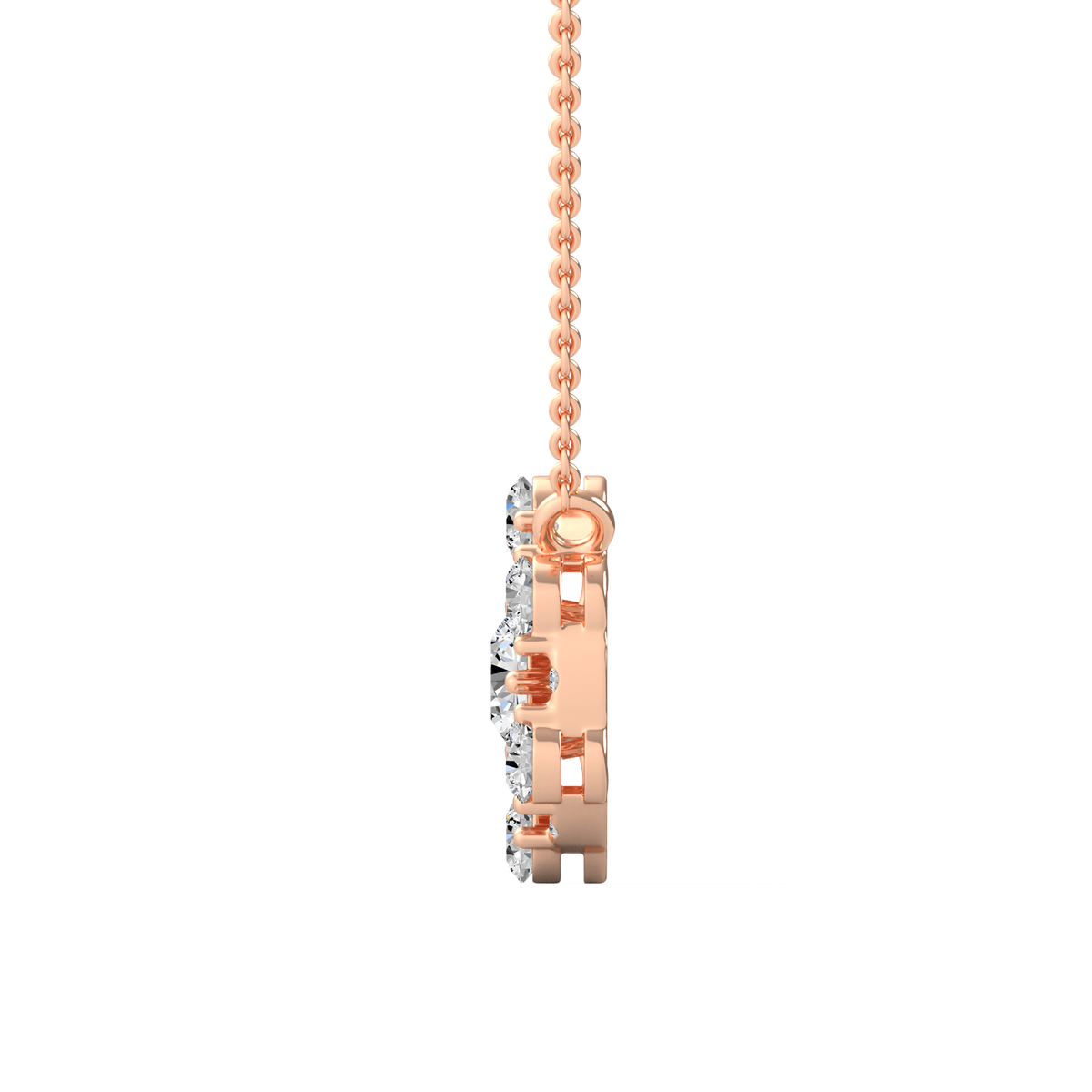 Round Floral Lab Grown Diamond Pendant  PD-019