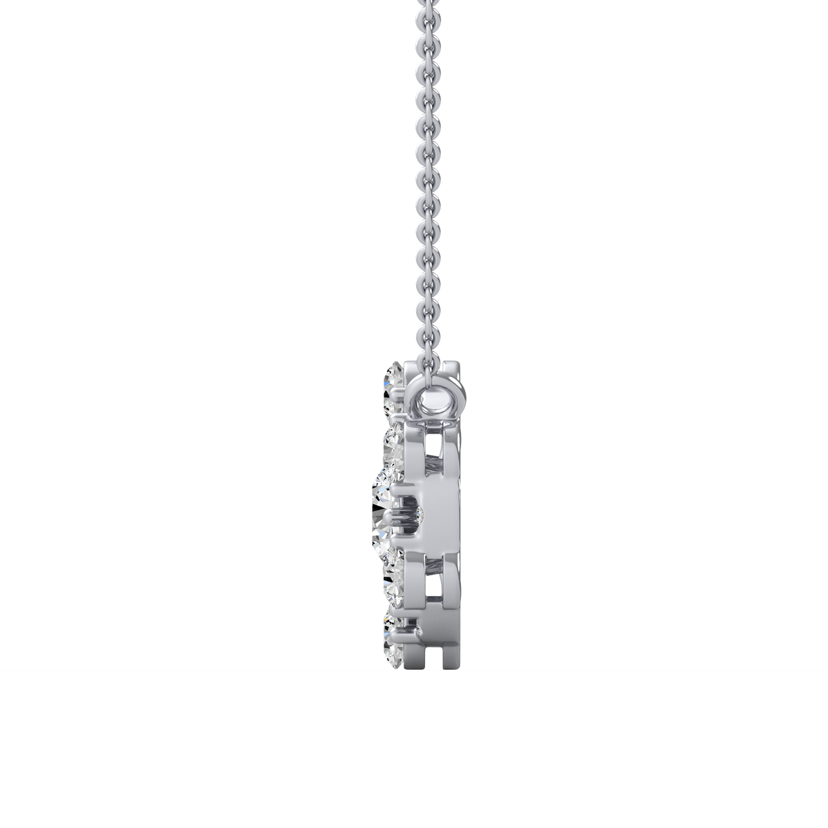 Round Floral Lab Grown Diamond Pendant  PD-019