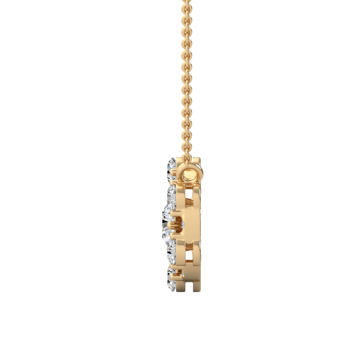 Round Floral Lab Grown Diamond Pendant  PD-019