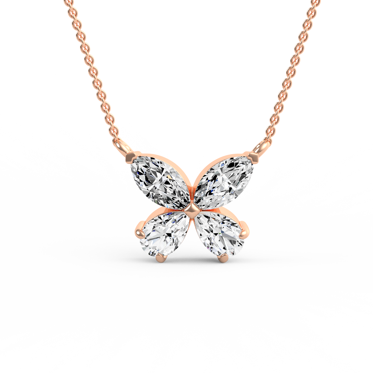 Butterfly Bloom Marquise & Pear Lab Grown Diamond Pendant PD-020