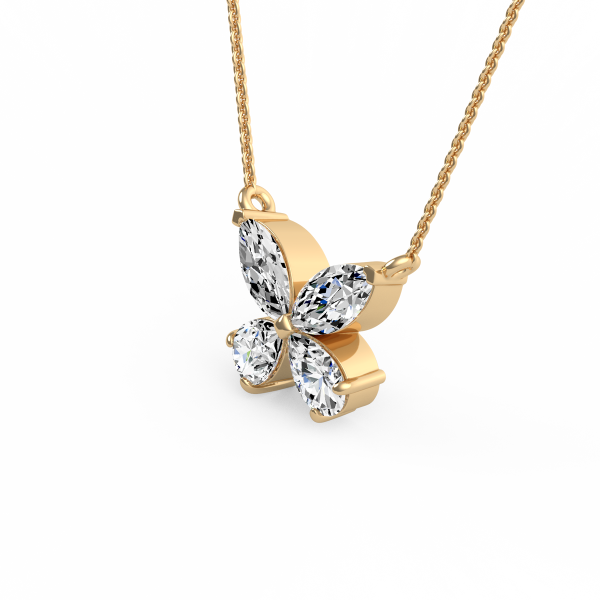 Butterfly Bloom Marquise & Pear Lab Grown Diamond Pendant PD-020