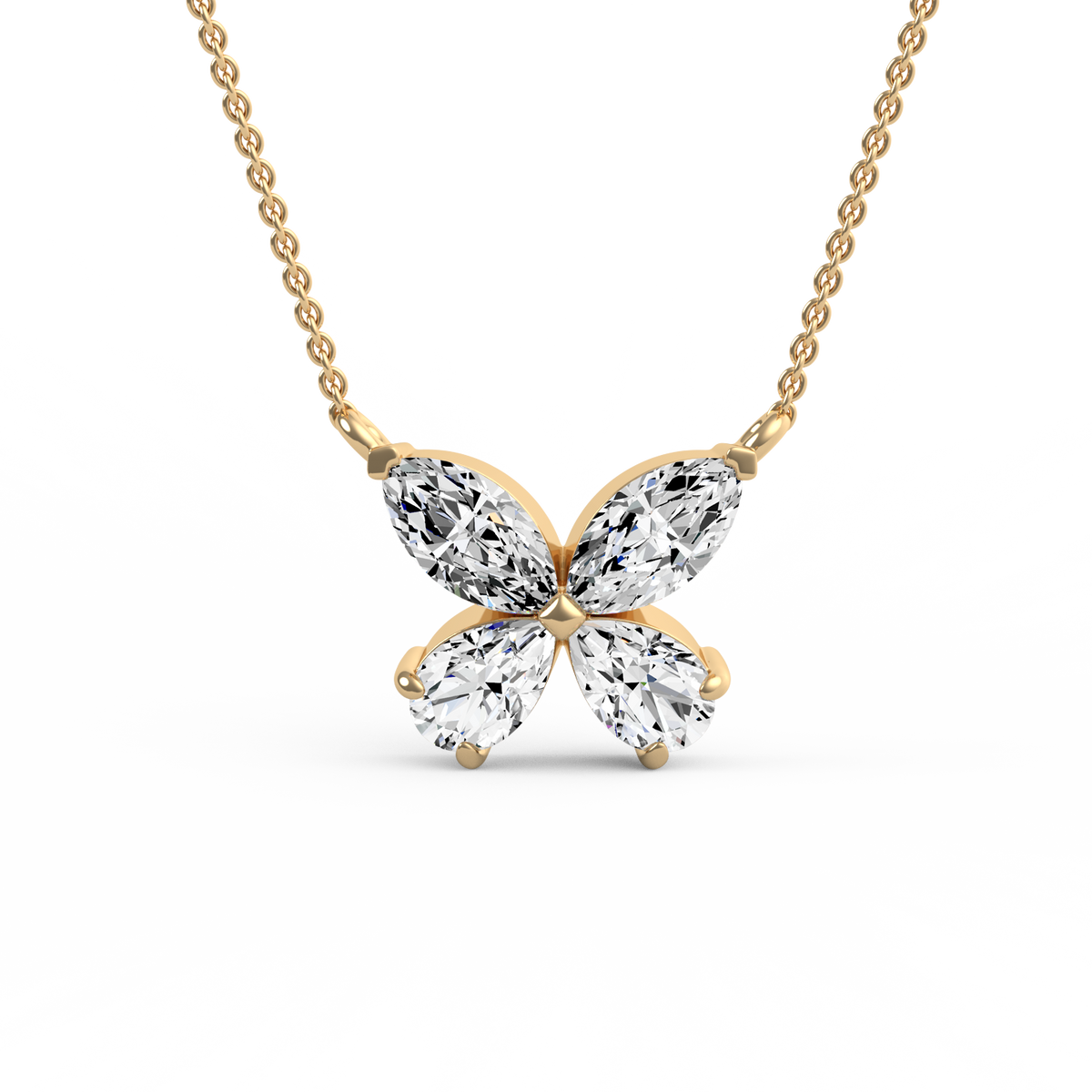 Butterfly Bloom Marquise & Pear Lab Grown Diamond Pendant PD-020