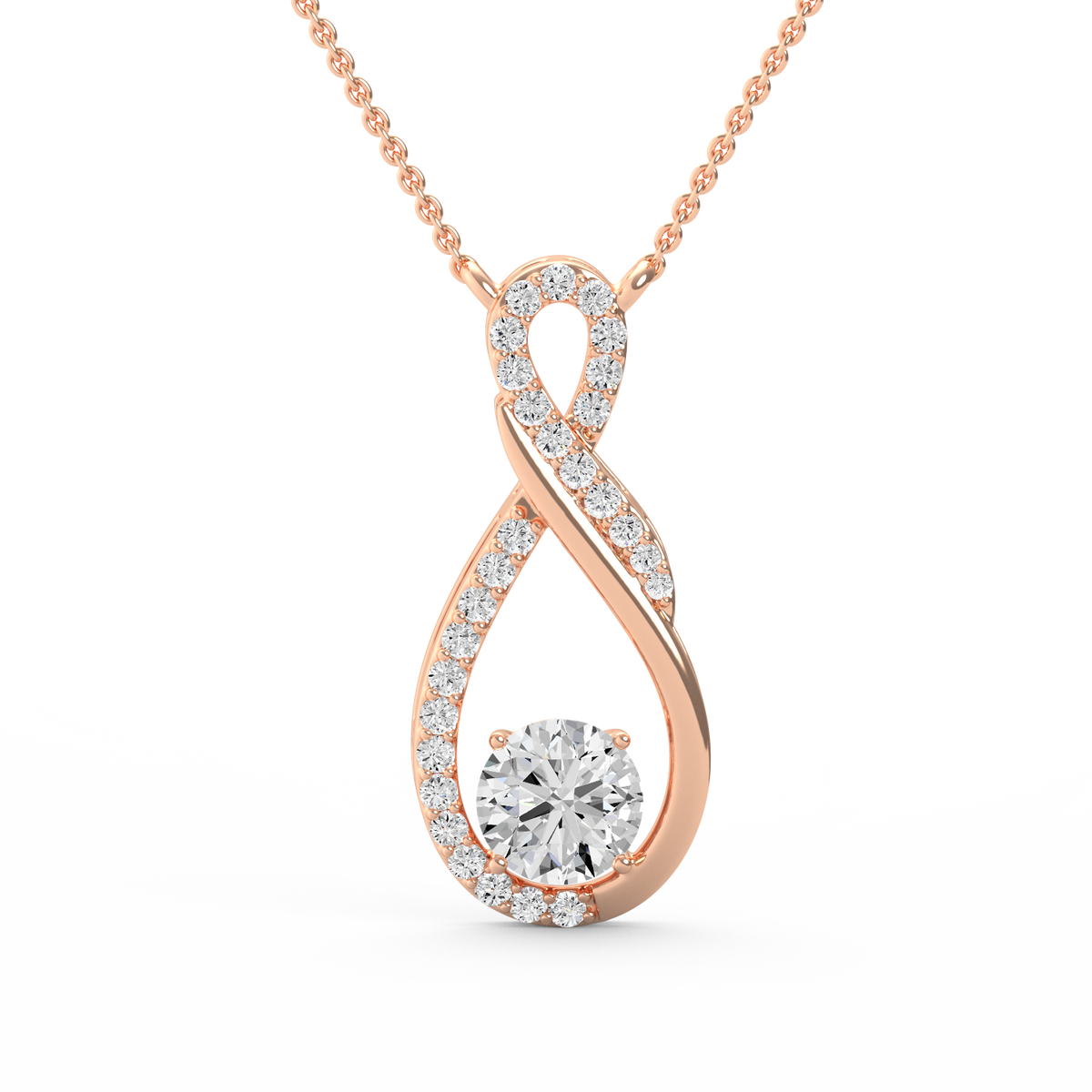Infinity Twist Round Lab Grown Diamond Pendant PD-023