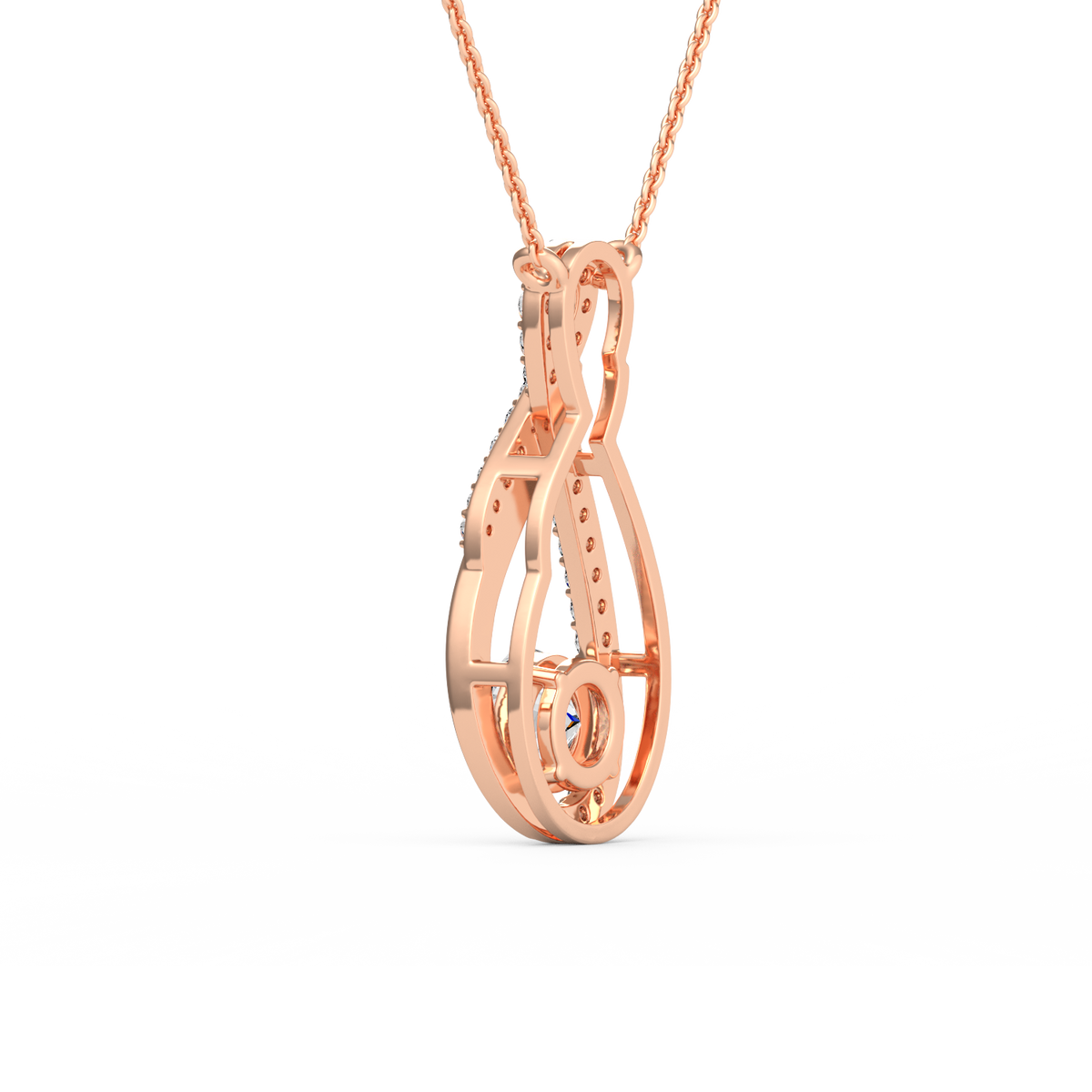 Infinity Twist Round Lab Grown Diamond Pendant PD-023
