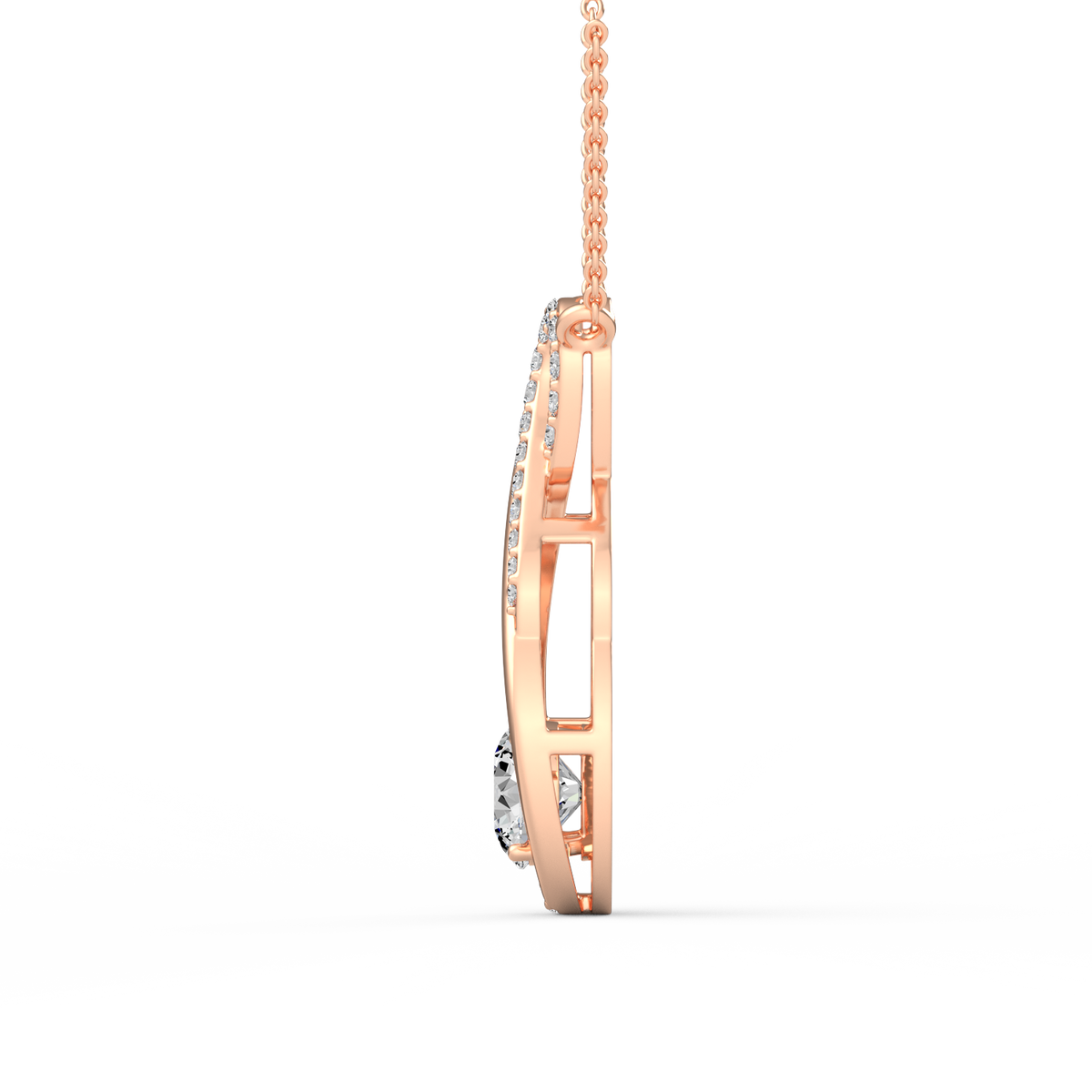 Infinity Twist Round Lab Grown Diamond Pendant PD-023