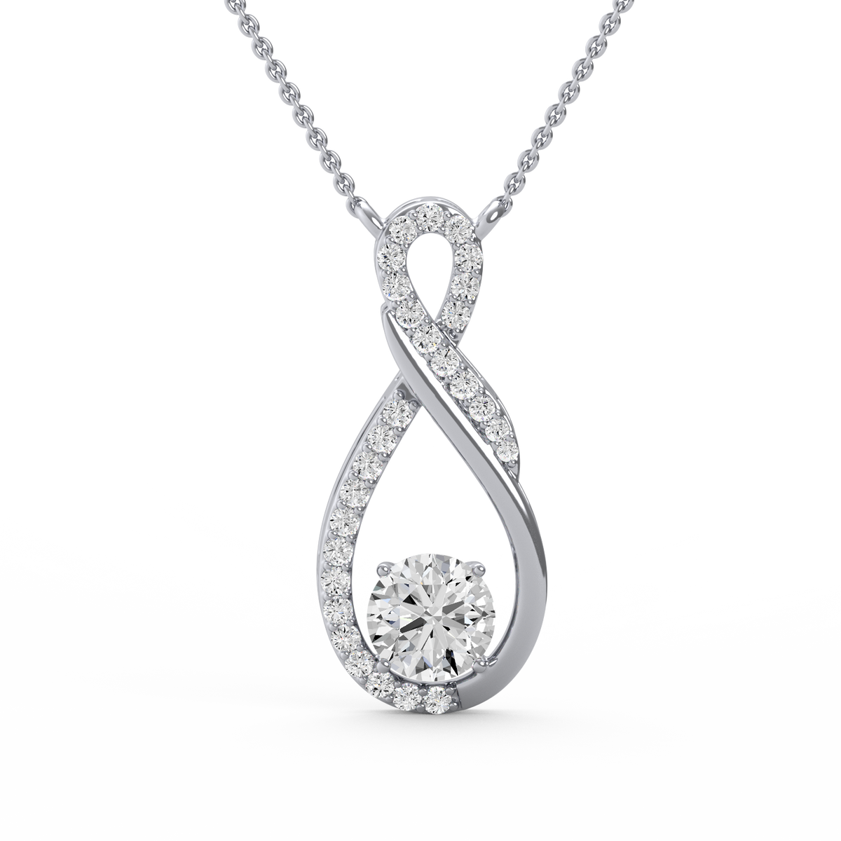 Infinity Twist Round Lab Grown Diamond Pendant PD-023