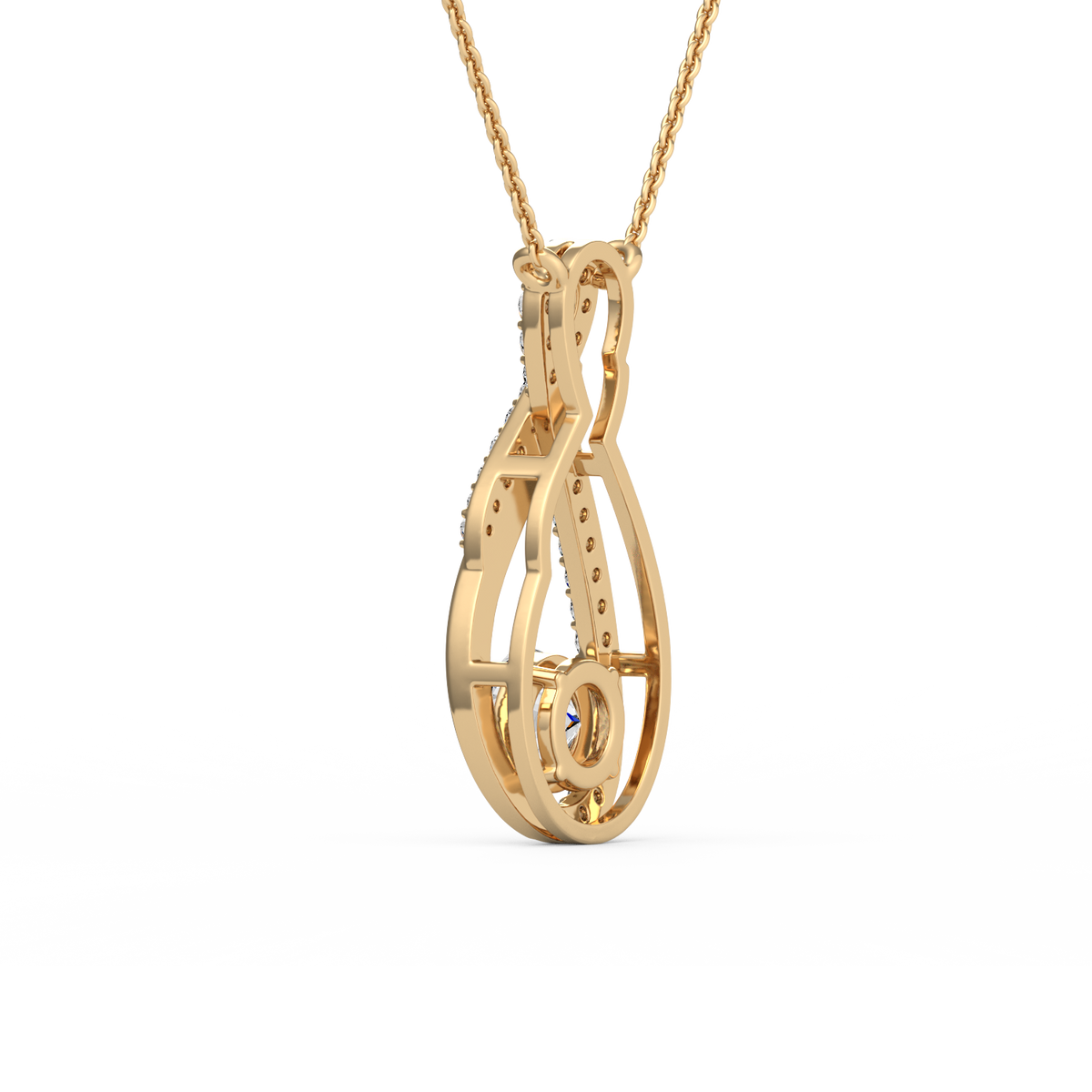 Infinity Twist Round Lab Grown Diamond Pendant PD-023