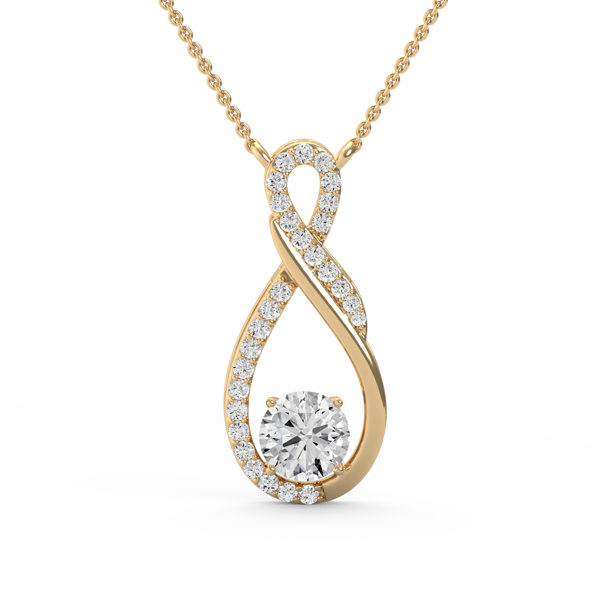 Infinity Twist Round Lab Grown Diamond Pendant PD-023