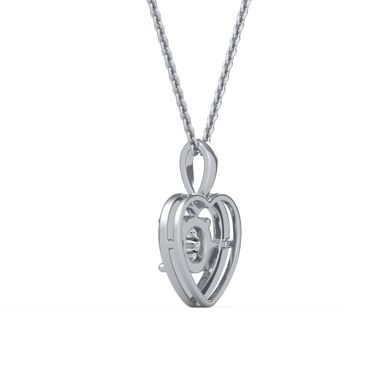 Heart Embrace Round Lab Grown Diamond Pendant  PD-028