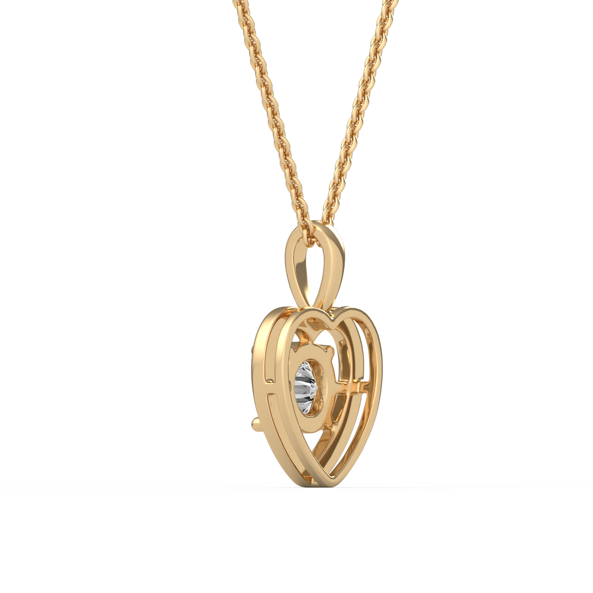 Heart Embrace Round Lab Grown Diamond Pendant  PD-028