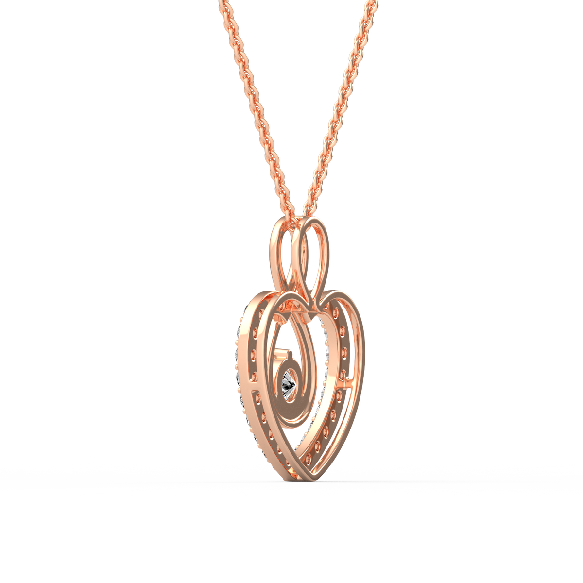 Infinity Heart Shaped Round Lab Grown Diamond Pendant PD-029