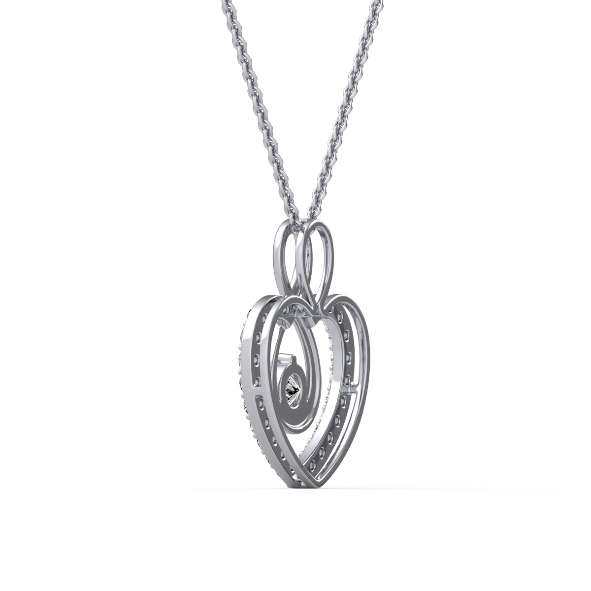 Infinity Heart Shaped Round Lab Grown Diamond Pendant PD-029