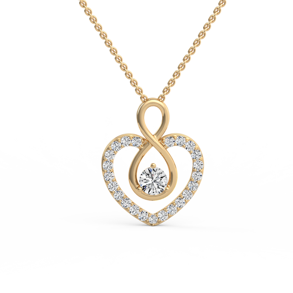 Infinity Heart Shaped Round Lab Grown Diamond Pendant PD-029