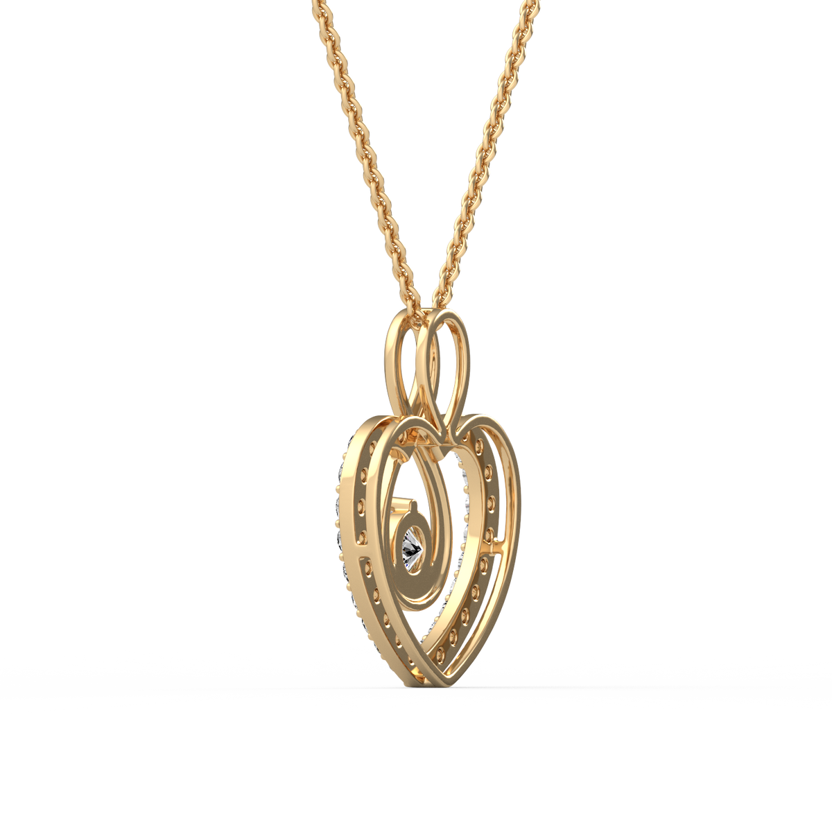 Infinity Heart Shaped Round Lab Grown Diamond Pendant PD-029