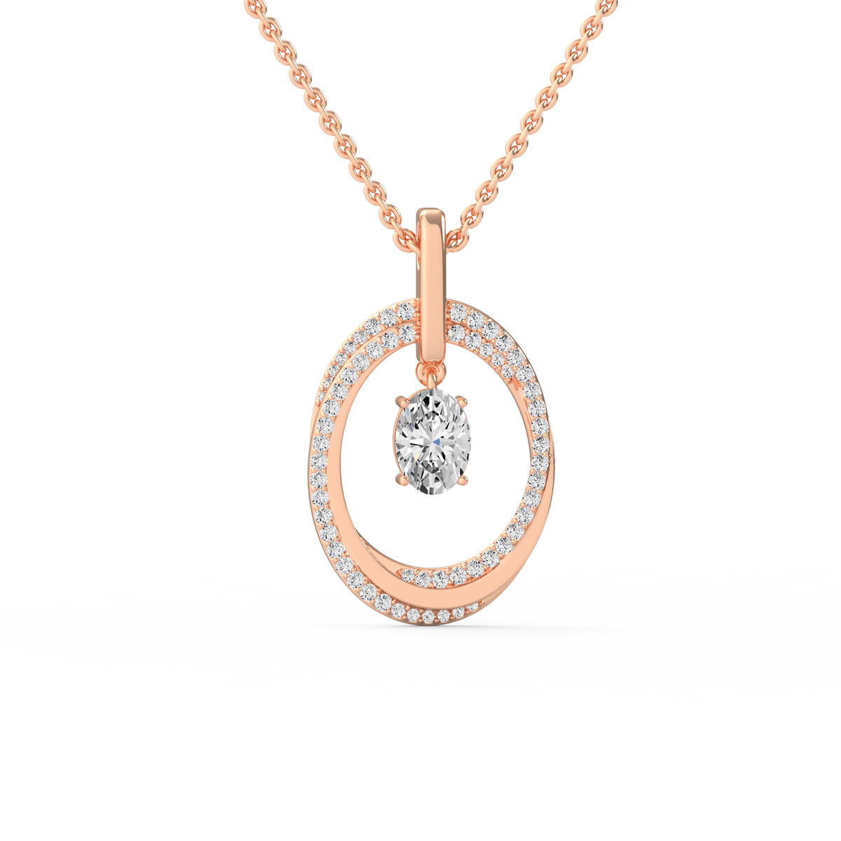 Eternal Oval Cascade Lab Grown Diamond Pendant PD-030