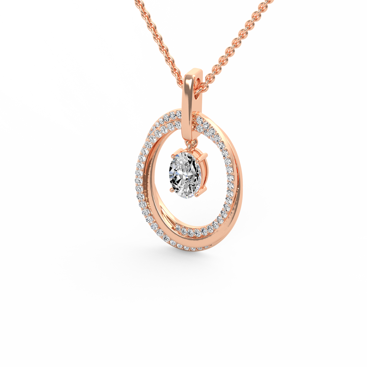 Eternal Oval Cascade Lab Grown Diamond Pendant PD-030