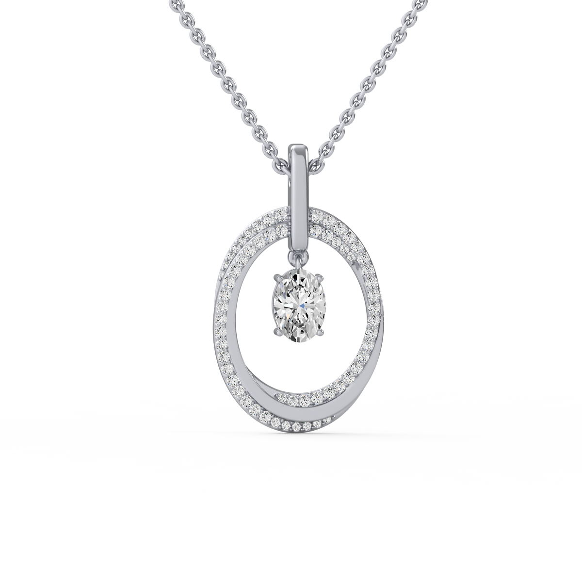 Eternal Oval Cascade Lab Grown Diamond Pendant PD-030