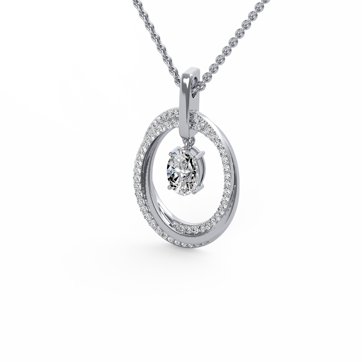 Eternal Oval Cascade Lab Grown Diamond Pendant PD-030