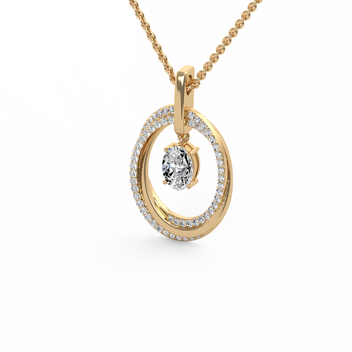 Eternal Oval Cascade Lab Grown Diamond Pendant PD-030