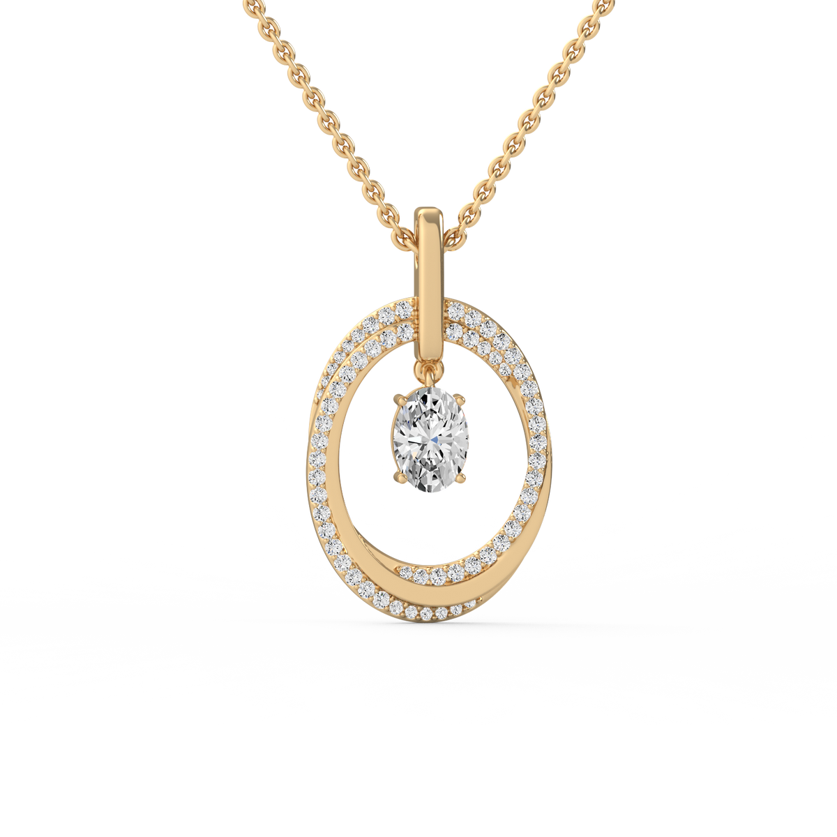 Eternal Oval Cascade Lab Grown Diamond Pendant PD-030