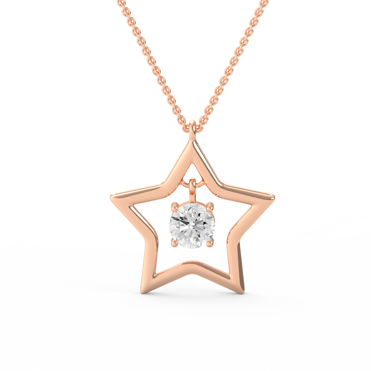 Round Star Lab Grown Diamond Pendant  PD-037