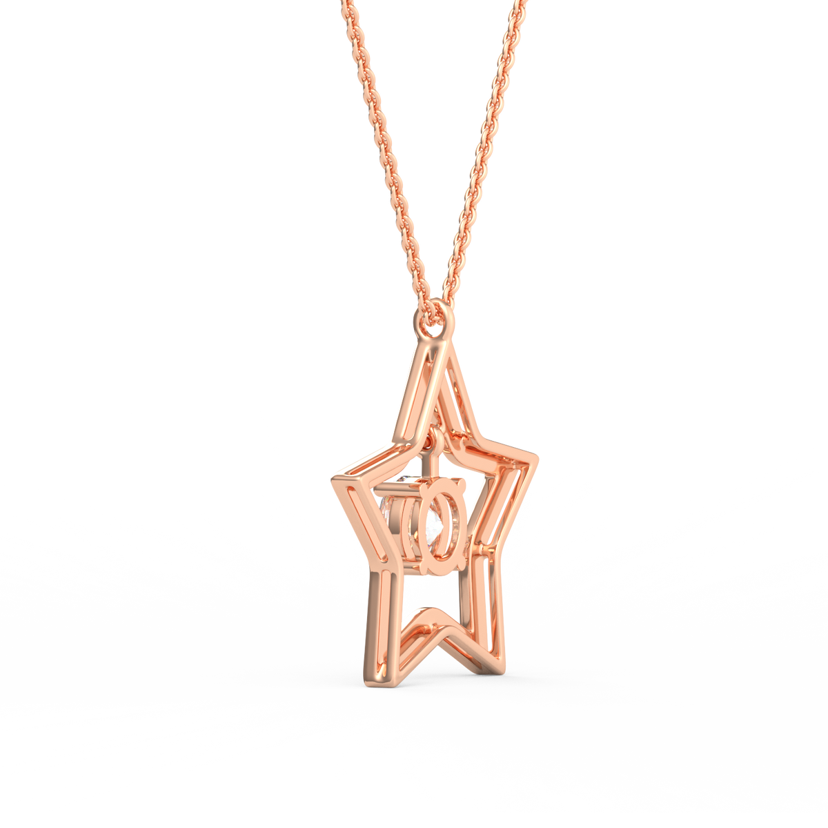 Round Star Lab Grown Diamond Pendant  PD-037