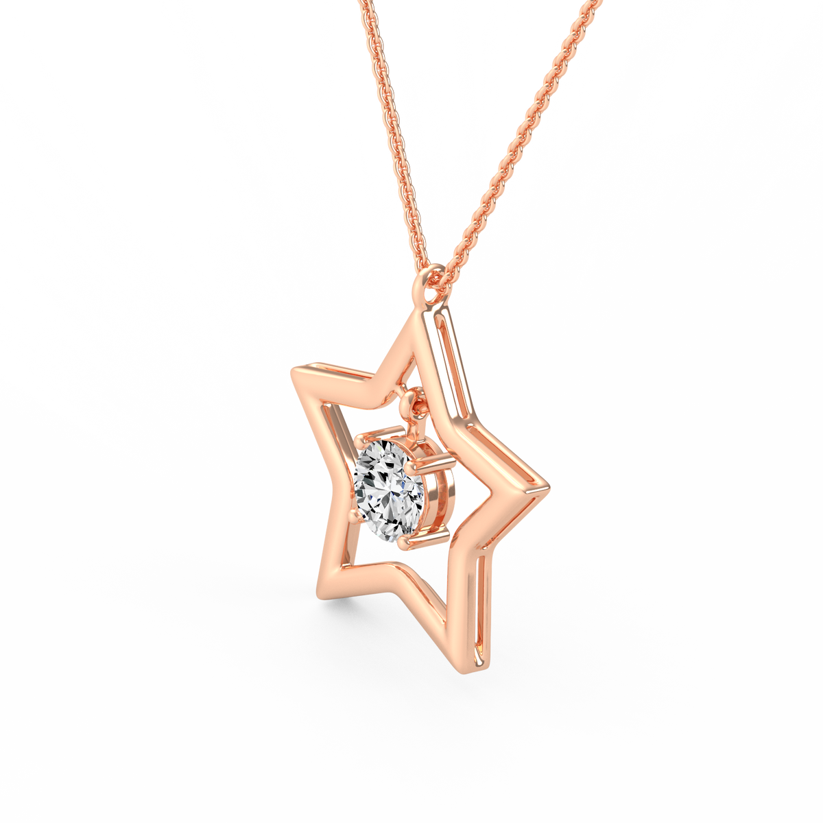 Round Star Lab Grown Diamond Pendant  PD-037
