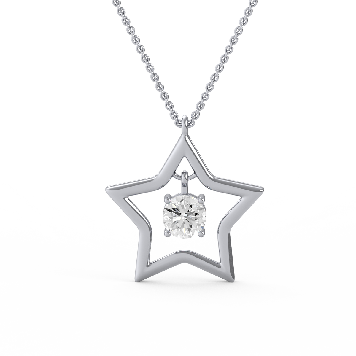 Round Star Lab Grown Diamond Pendant  PD-037