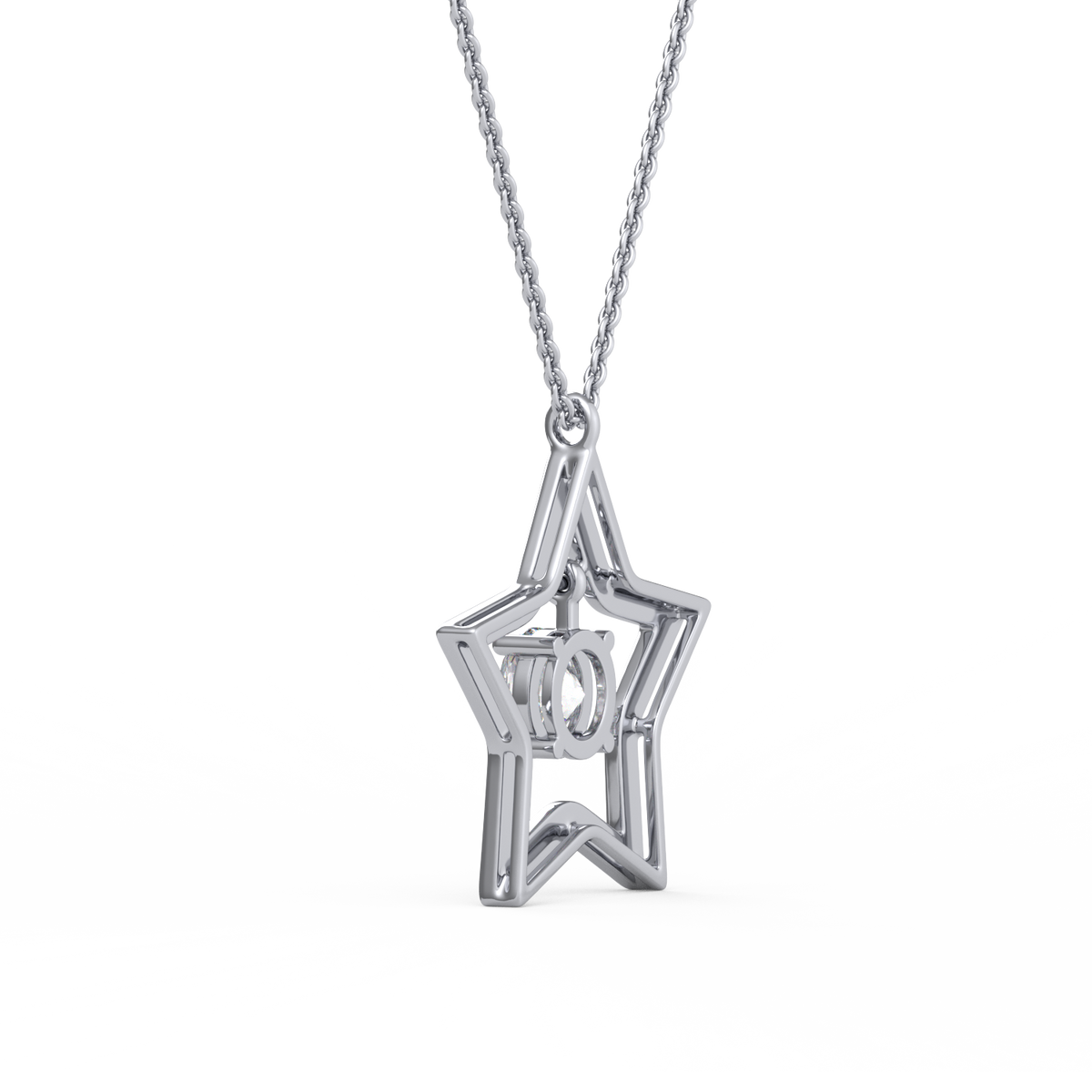 Round Star Lab Grown Diamond Pendant  PD-037